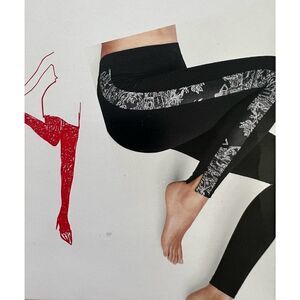 WOLFORD Jacquard-trimmed stretch leggings XS